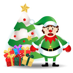 merry christmas.santa claus cute cartoon.for Christmas and Happy New Year background.vector illustration