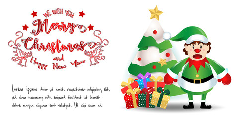 Fototapeta na wymiar merry christmas.santa claus cute cartoon.for Christmas and Happy New Year background.vector illustration