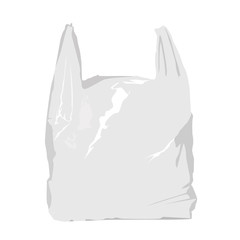 white plastic bag realistic vector illustration isolated