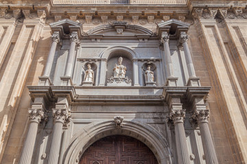 Portal of Iglesia del Sagrario church in Granada, Spain
