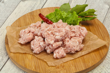 Homemade pork minced meat for cooking