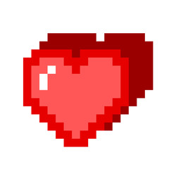 Pixel art heart love color icon valentine - 295688800