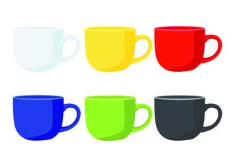 coffee cup Multi color on white background illustration vector