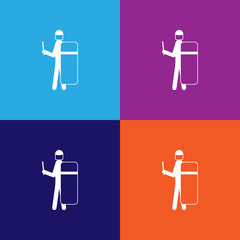 policeman with a shield icon. Elements of protest and rallies icon. Premium quality graphic design. Signs and symbol collection icon for websites, web design, mobile app