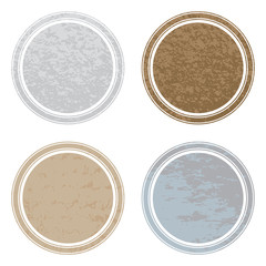 Set of templates of color round retro vintage grunge frames for greetings, promotion and price. Vector elements with scratched effect  for posters, sites, web, shops, websites, labels, design.