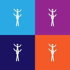 man sitting on the shoulders of another icon. Elements of protest and rallies icon. Premium quality graphic design. Signs and symbol collection icon for websites, web design