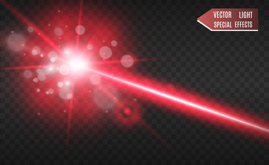 Naklejka premium Abstract laser beam. Transparent isolated on black background. Vector illustration.