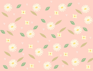 Obraz premium seamless floral pattern with flowers.Daisies and leaves on the background.