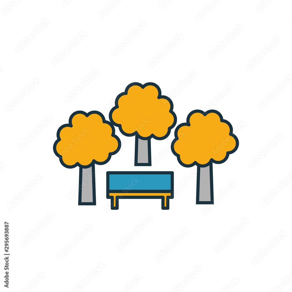 Poster public park outline icon. thin style design from city elements icons collection. pixel perfect symbo