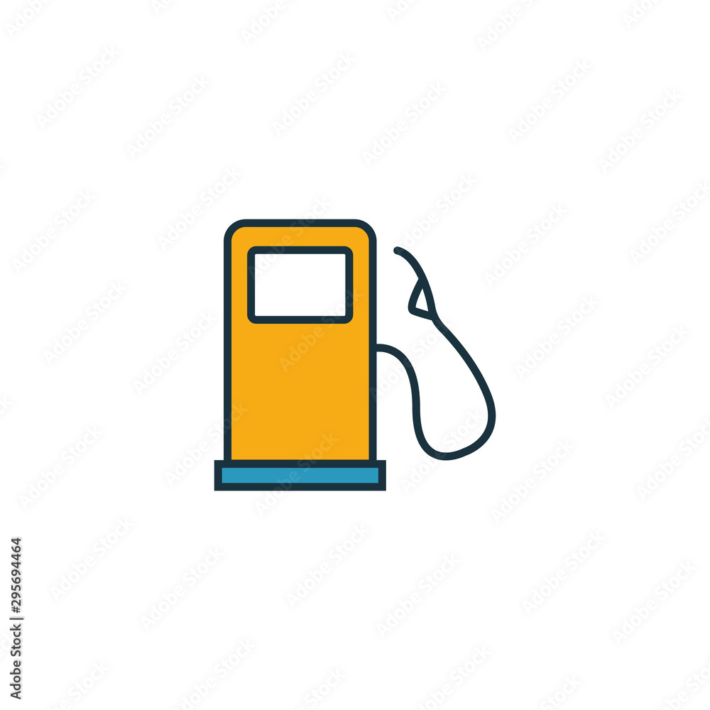 Poster filling station outline icon. thin style design from city elements icons collection. pixel perfect s
