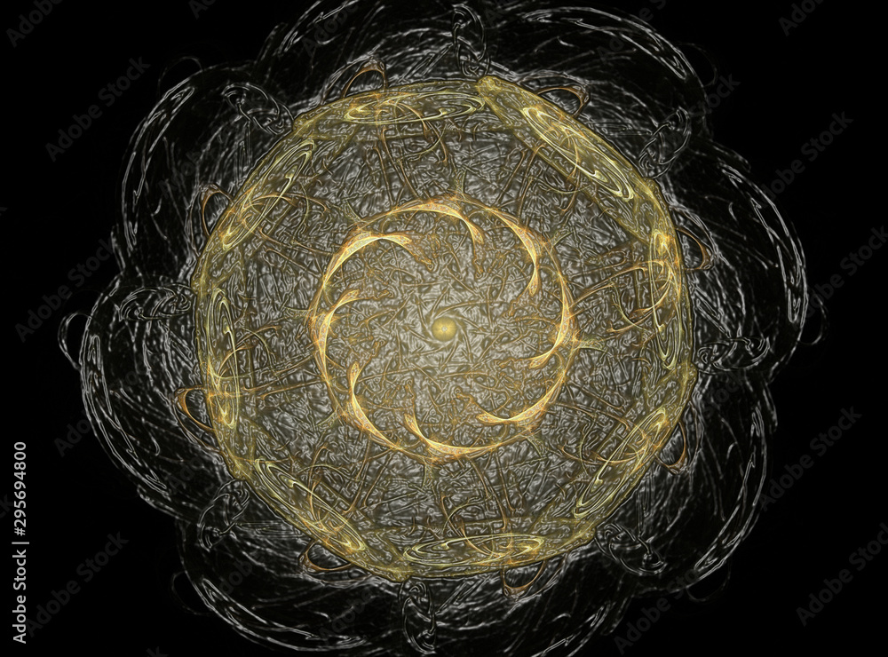 Poster abstract fractal background - computer-generated image. digital art. converging toward the center of