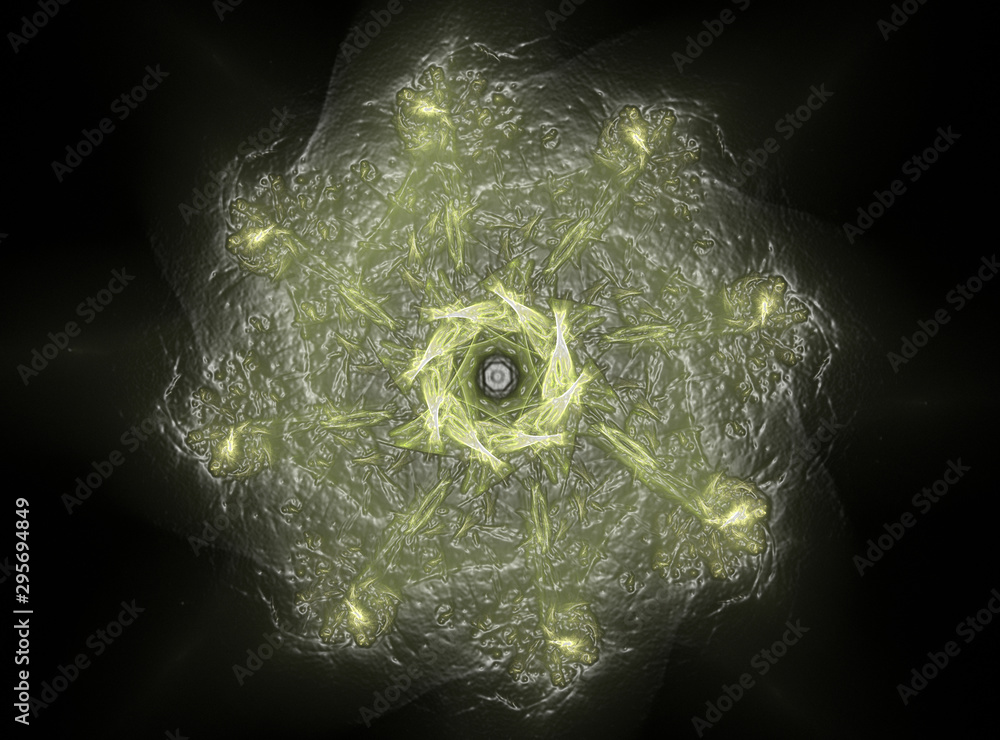 Poster computer generated fractal artwork for creative design, art and entertainment. background with rotat
