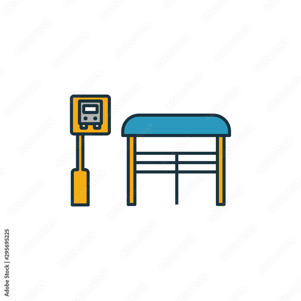Aufkleber bus stop outline icon. thin style design from city elements icons collection. pixel perfect symbol o