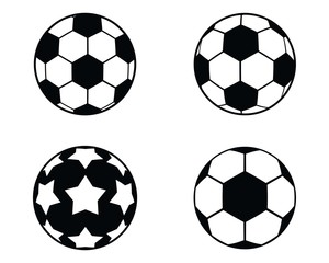 Soccer (football) flat icon set for sports apps and websites