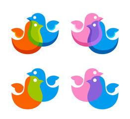 Obraz premium Bird logo set on a white background