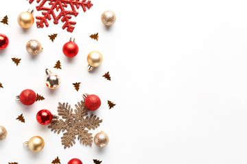 Beautiful Christmas composition on white background