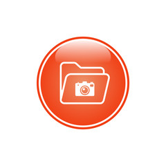 Folder Icon Vector Inside Glossy Circle Template