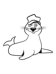 Seehund meer wasser doof mütze lustig schwimmen Pazifik atlantik witzig fisch fressen 1c