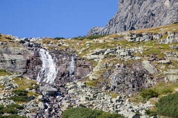 Fototapeta na wymiar Velicky waterfall in High Tatras National park, Slovakia