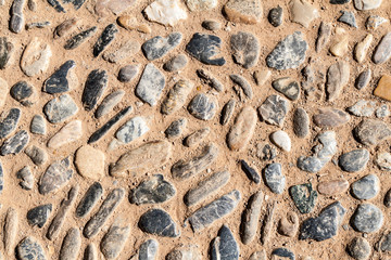 Background of a path made of pebbles