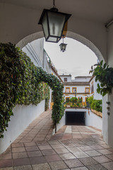 Arch and an underground garage in the center of Cordoba, Spain