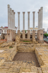 Remaining columns of the Roman temple of Cordoba, Spain