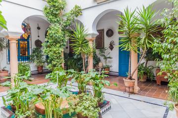 Courtyard of a traditional house in Cordoba, Spain