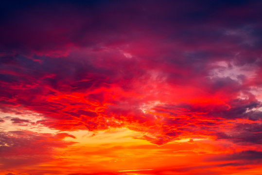 Red Sky With Clouds