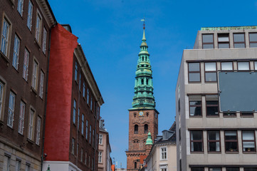 Fototapeta na wymiar Nikolai Church (danish Nikolaj Kirke) in Copenhagen, Denmark, Scandinavia