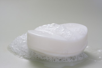 Nice white soap bar with foam
