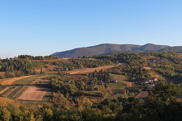 Beautiful sunny hills in Western Serbia.