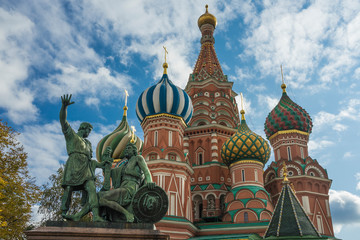 Detail of St Basils Cathedral in Moscow.