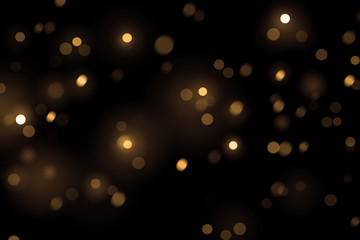 Luxury gold bokeh on black background for decoration