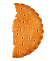 .half cookies on a white background