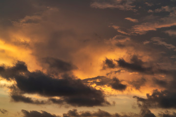 moody evening sky in asia