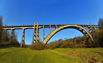 a old viaduct between the hills