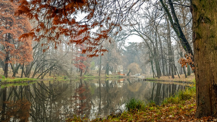 Domeniul Stibei Bucharest Romania beautiful autumn lake reflection forest trees domain