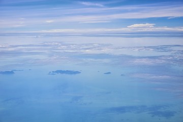 Phuket Thailand aerial drone bird's eye view photo of tropical sea, Indian Ocean, coast with Beautiful island south of Bangkok in the  Andaman Sea, near the Strait of Malacca. Asia. 