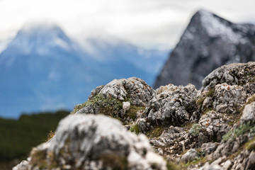 rocks in the alps in autumn