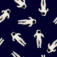 astronaut pattern realistic vector illustration
