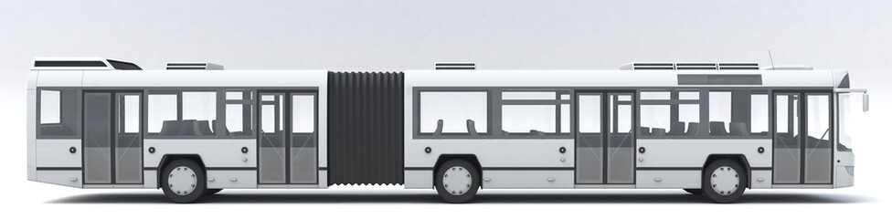 3D illustration of Articulated City Bus