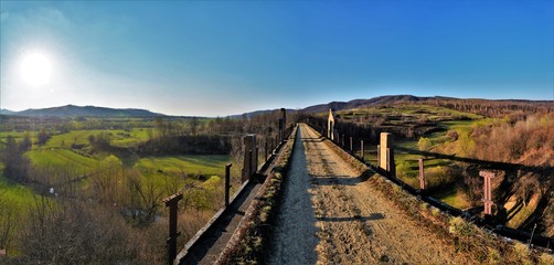 a old viaduct between the hills