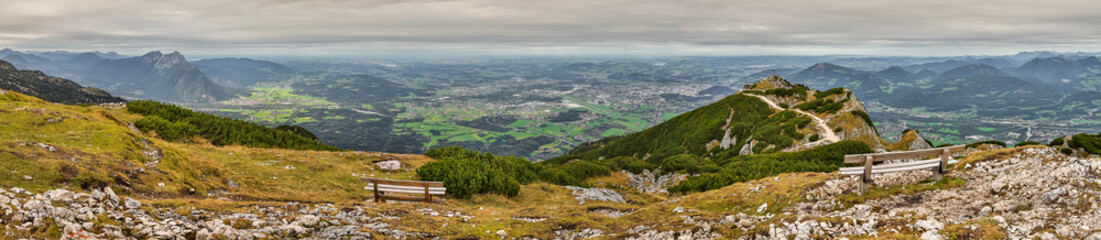 Naklejka premium untersberg mountain top in austria panorama