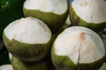 Fresh Coconut in the asian night market.