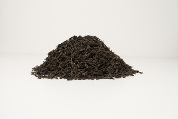 Varieties of tea. Herbal, black, green, puer, earthen tea. All this on a white background.