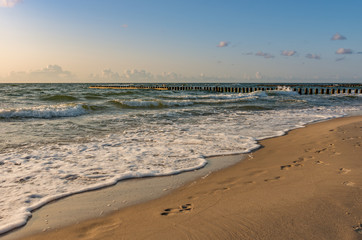 Sand beach Baltic sea coast, Poland