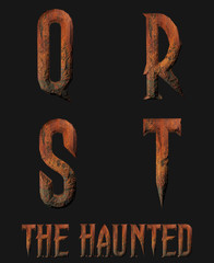The Haunted Rusty metal horror alphabet - 3D Illustration