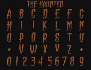The Haunted Rusty metal horror alphabet - 3D Illustration