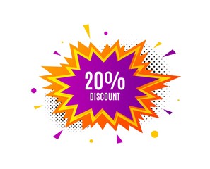 20% Discount. Banner badge, offer sticker. Sale offer price sign. Special offer symbol. Discount banner. Sticker badge. Vector