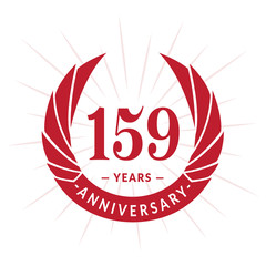 159th years anniversary celebration design. One hundred and fifty-nine years logotype. Vector and illustration.